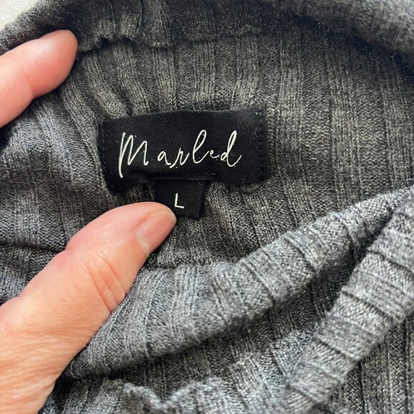 Grey ribbed mock turtleneck - Picture 2 of 3